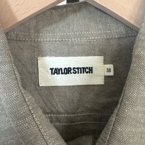 Taylor Stitch The Utility Shirt in Canteen Nep Green 38 NEW Organic Cotton Linen - Picture 6 of 7